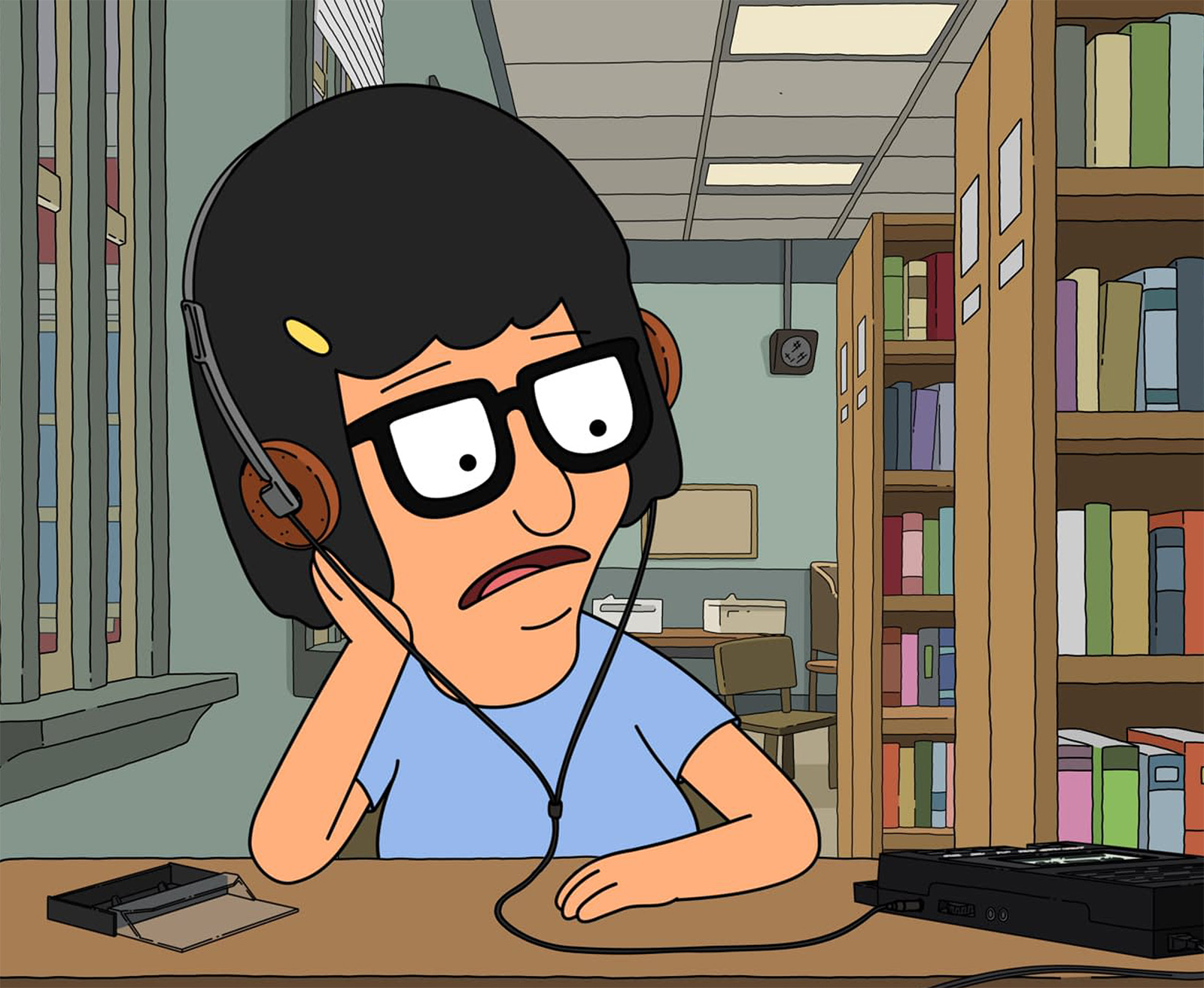 Tina listening to music